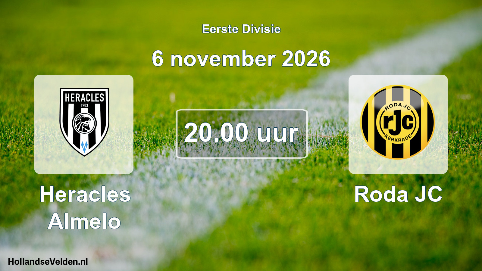 Geplande wedstrijd: Heracles Almelo - Roda JC (6 november 2026)