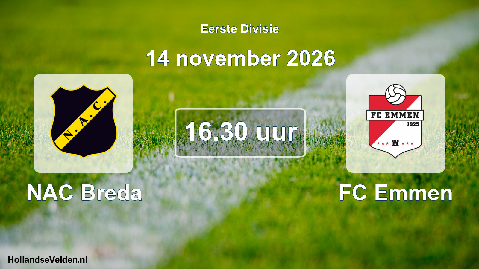 Geplande wedstrijd: NAC Breda - FC Emmen (14 november 2026)