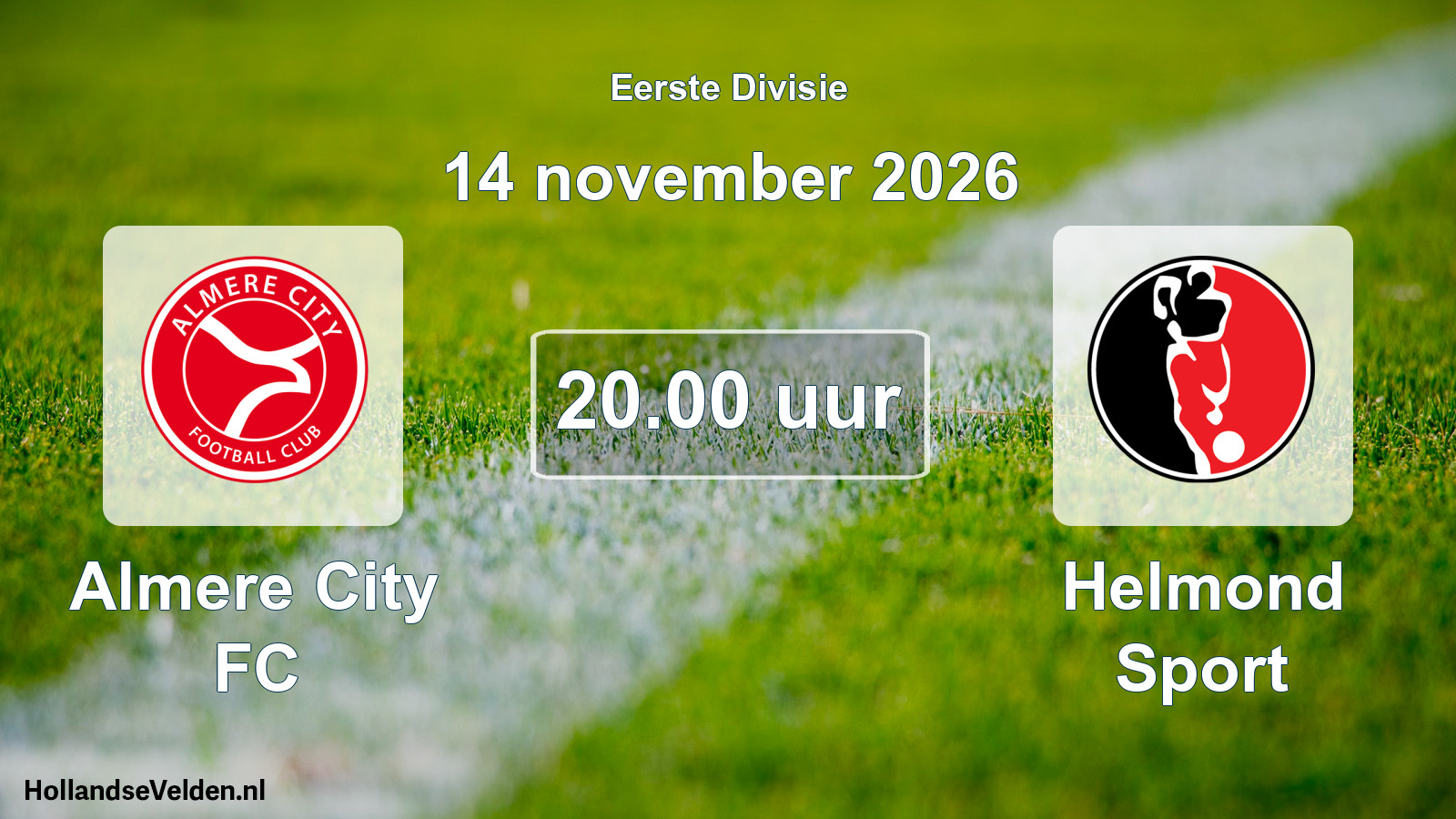 Geplande wedstrijd: Almere City FC - Helmond Sport (14 november 2026)