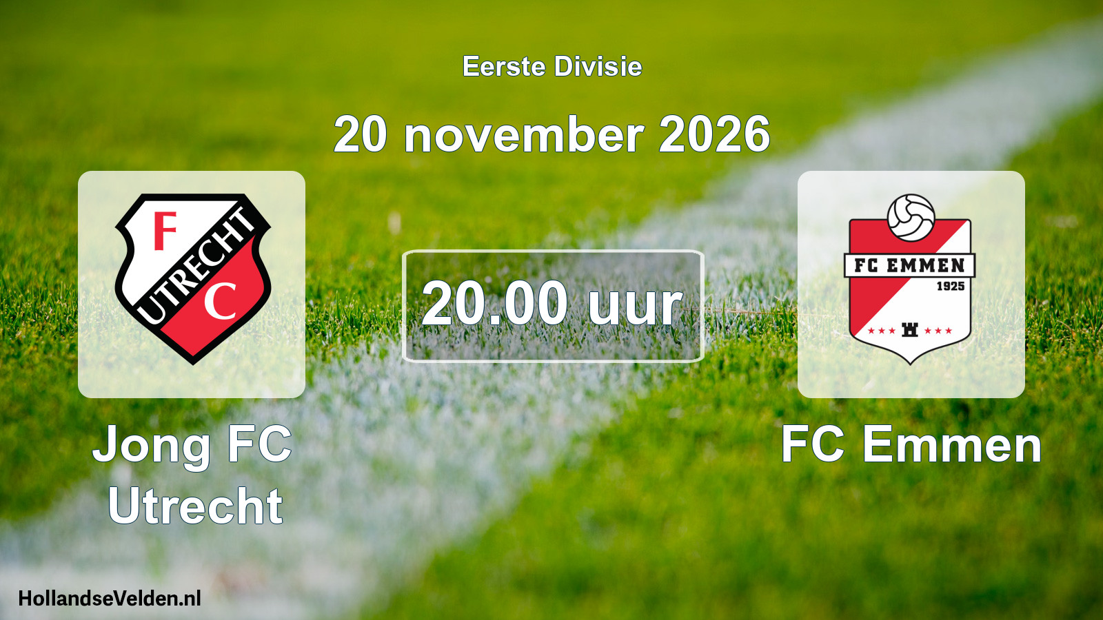 Geplande wedstrijd: Jong FC Utrecht - FC Emmen (20 november 2026)