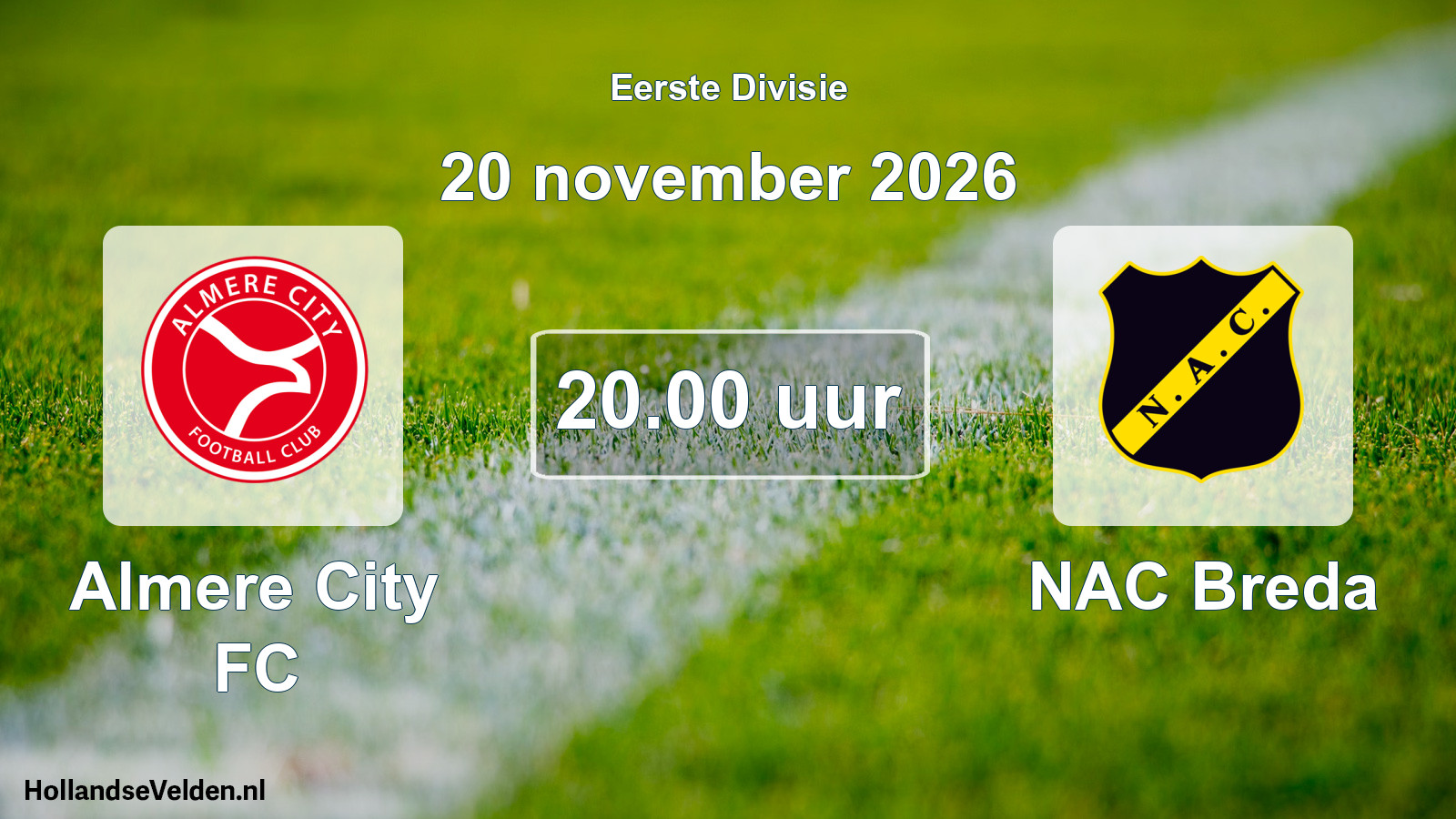 Geplande wedstrijd: Almere City FC - NAC Breda (20 november 2026)