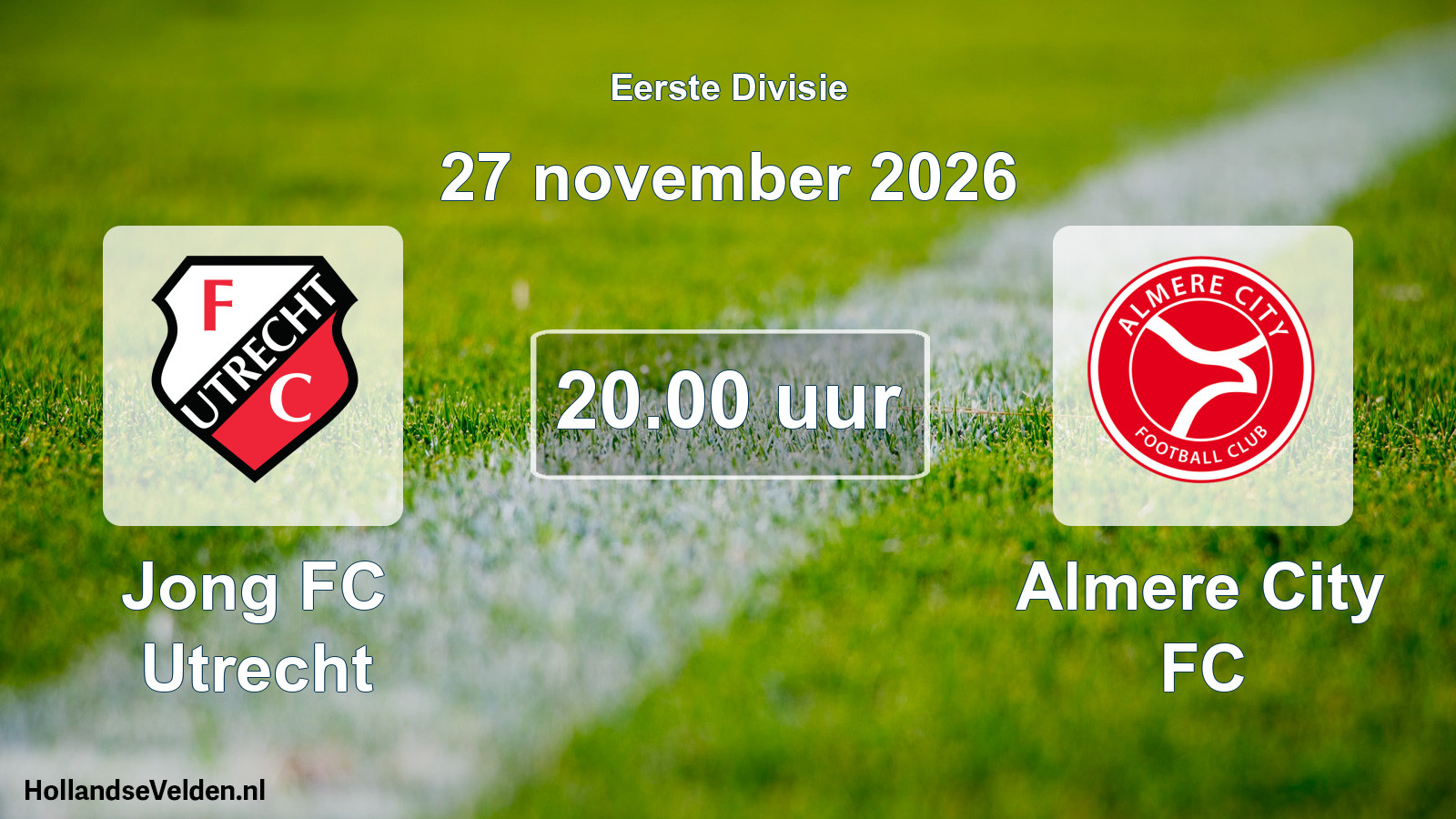 Geplande wedstrijd: Jong FC Utrecht - Almere City FC (27 november 2026)