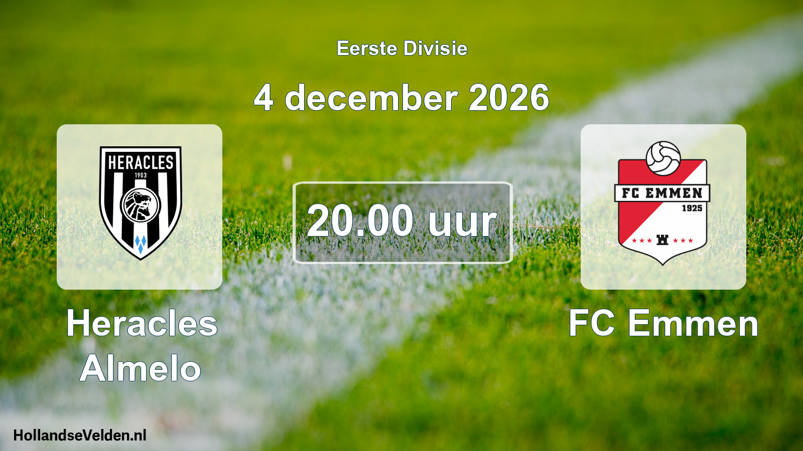 Geplande wedstrijd: Heracles Almelo - FC Emmen (4 december 2026)
