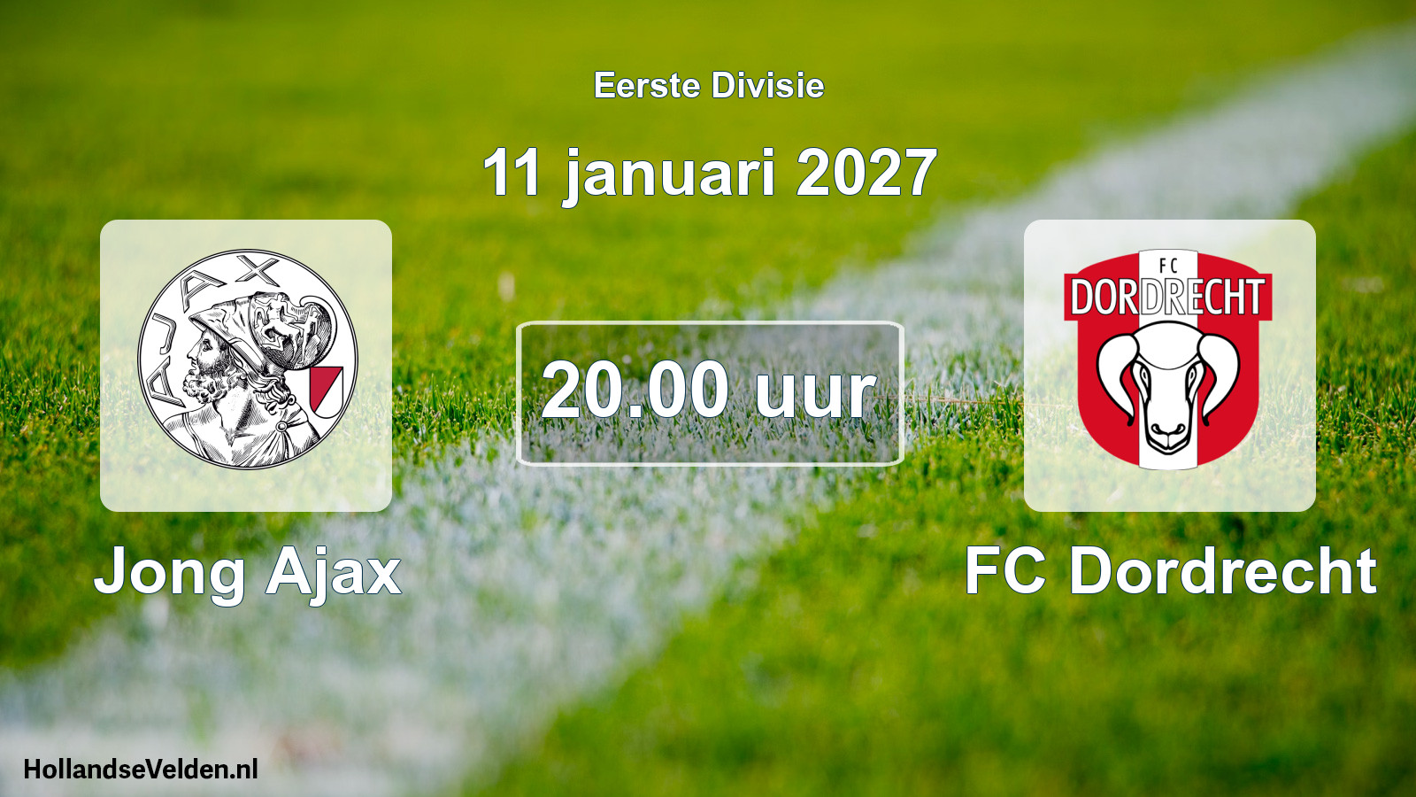 Geplande wedstrijd: Jong Ajax - FC Dordrecht (11 januari 2027)