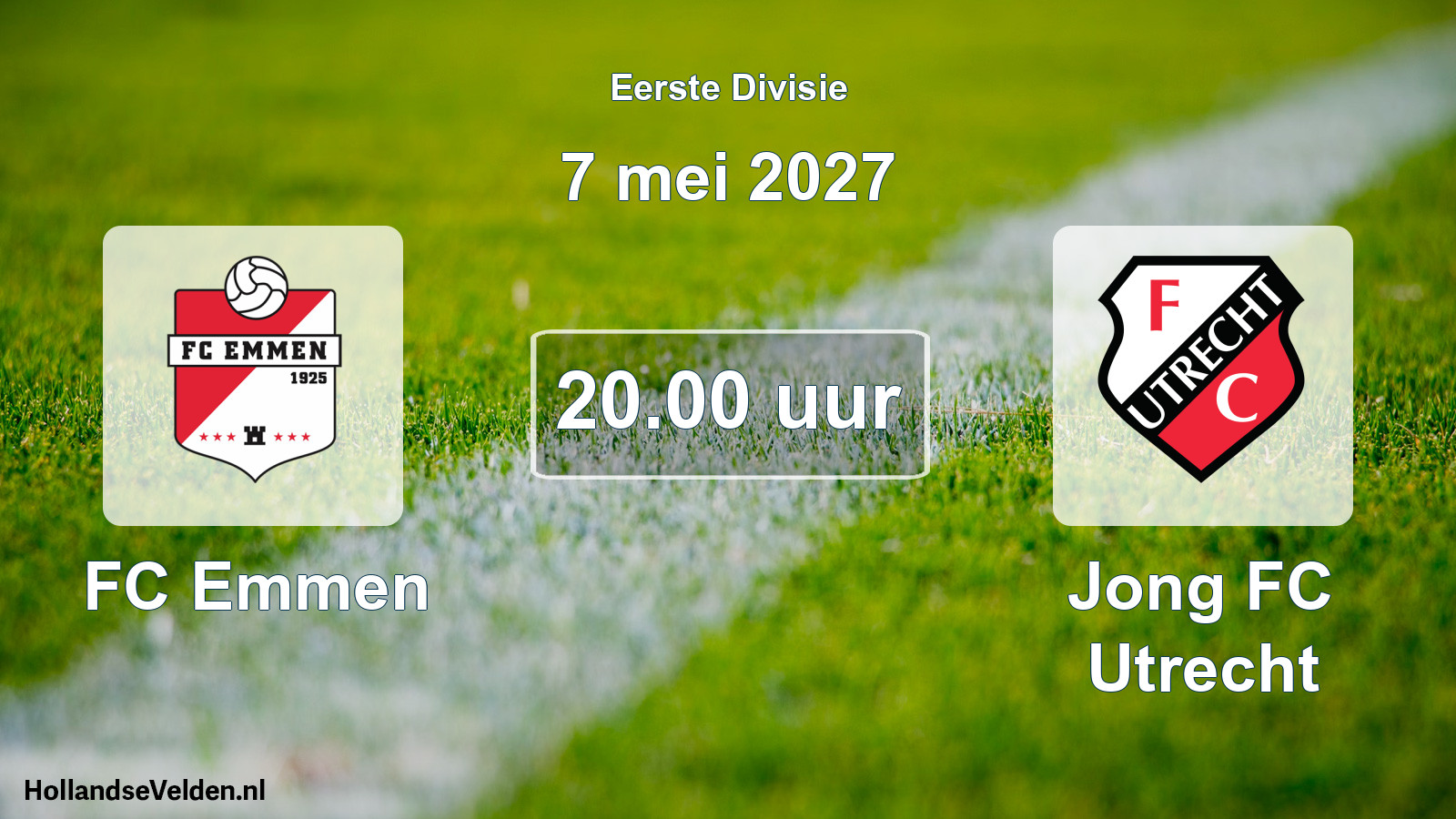 Geplande wedstrijd: FC Emmen - Jong FC Utrecht (7 mei 2027)