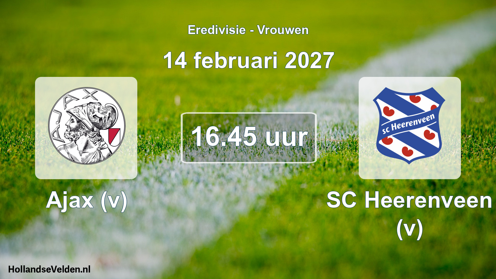 Scheduled Match: Ajax (v) - SC Heerenveen (v) (14 February 2027)