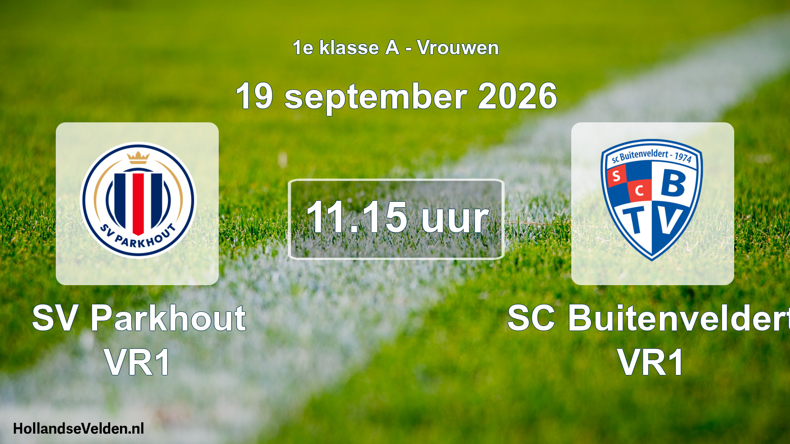 Geplande wedstrijd: SV Parkhout VR1 - SC Buitenveldert VR1 (19 september 2026)