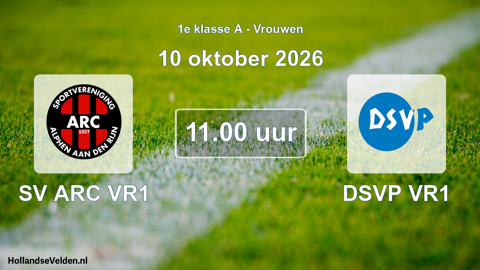 Geplande wedstrijd: SV ARC VR1 - DSVP VR1 (10 oktober 2026)