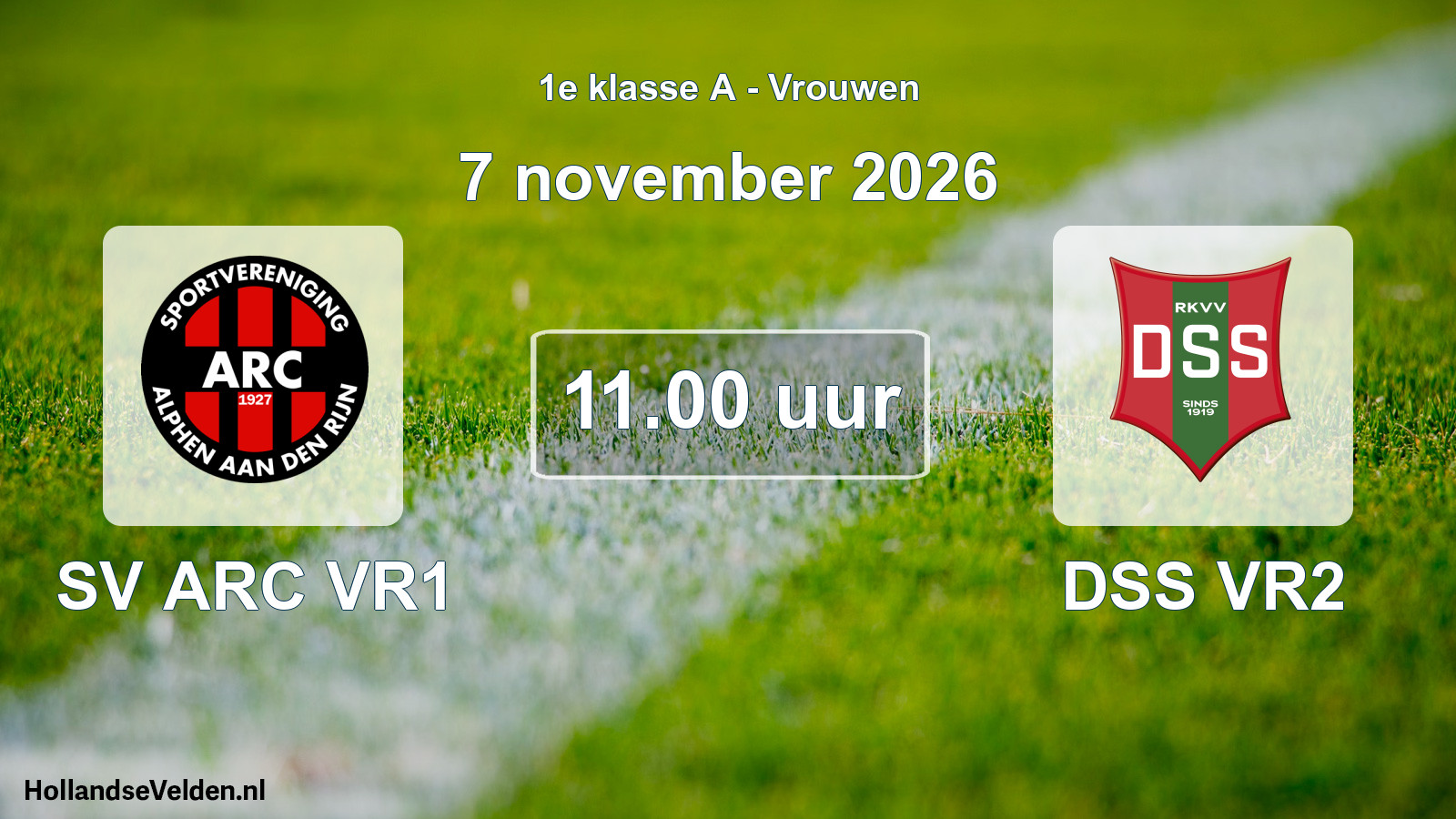 Geplande wedstrijd: SV ARC VR1 - DSS VR2 (7 november 2026)
