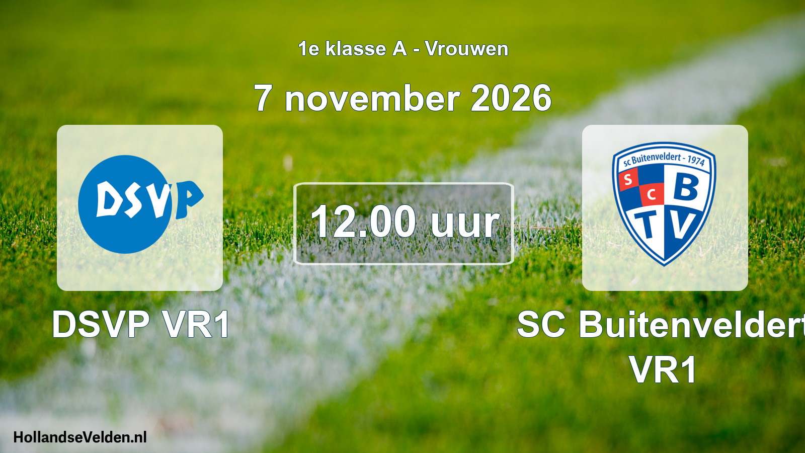 Geplande wedstrijd: DSVP VR1 - SC Buitenveldert VR1 (7 november 2026)