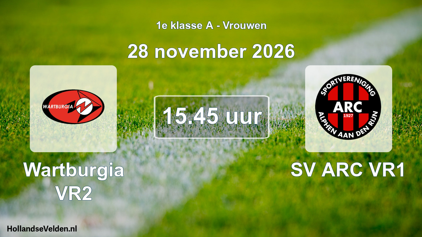 Geplande wedstrijd: Wartburgia VR2 - SV ARC VR1 (28 november 2026)