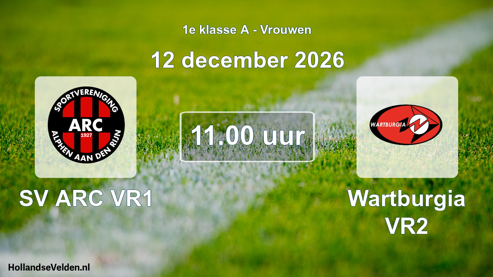 Geplande wedstrijd: SV ARC VR1 - Wartburgia VR2 (12 december 2026)