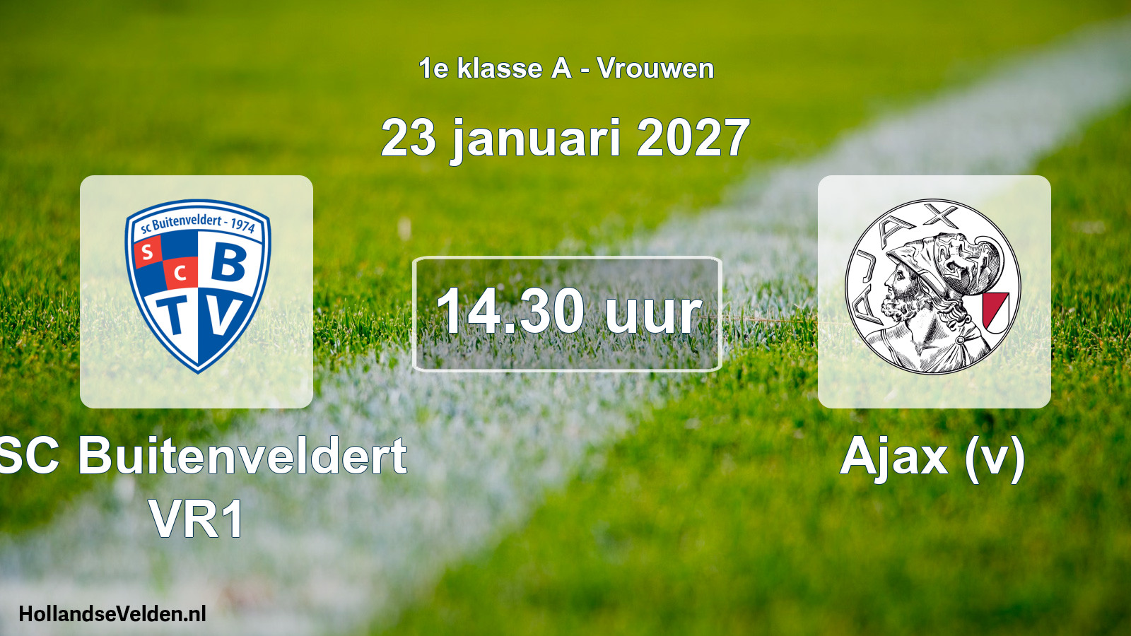 Geplande wedstrijd: SC Buitenveldert VR1 - Ajax (v) (23 januari 2027)