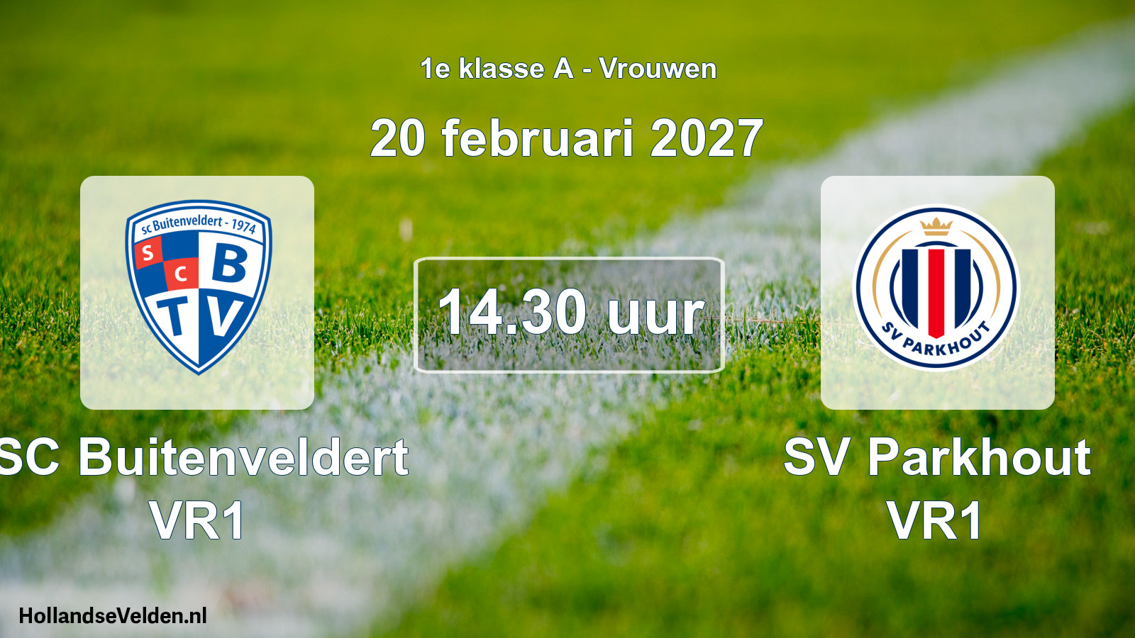 Geplande wedstrijd: SC Buitenveldert VR1 - SV Parkhout VR1 (20 februari 2027)