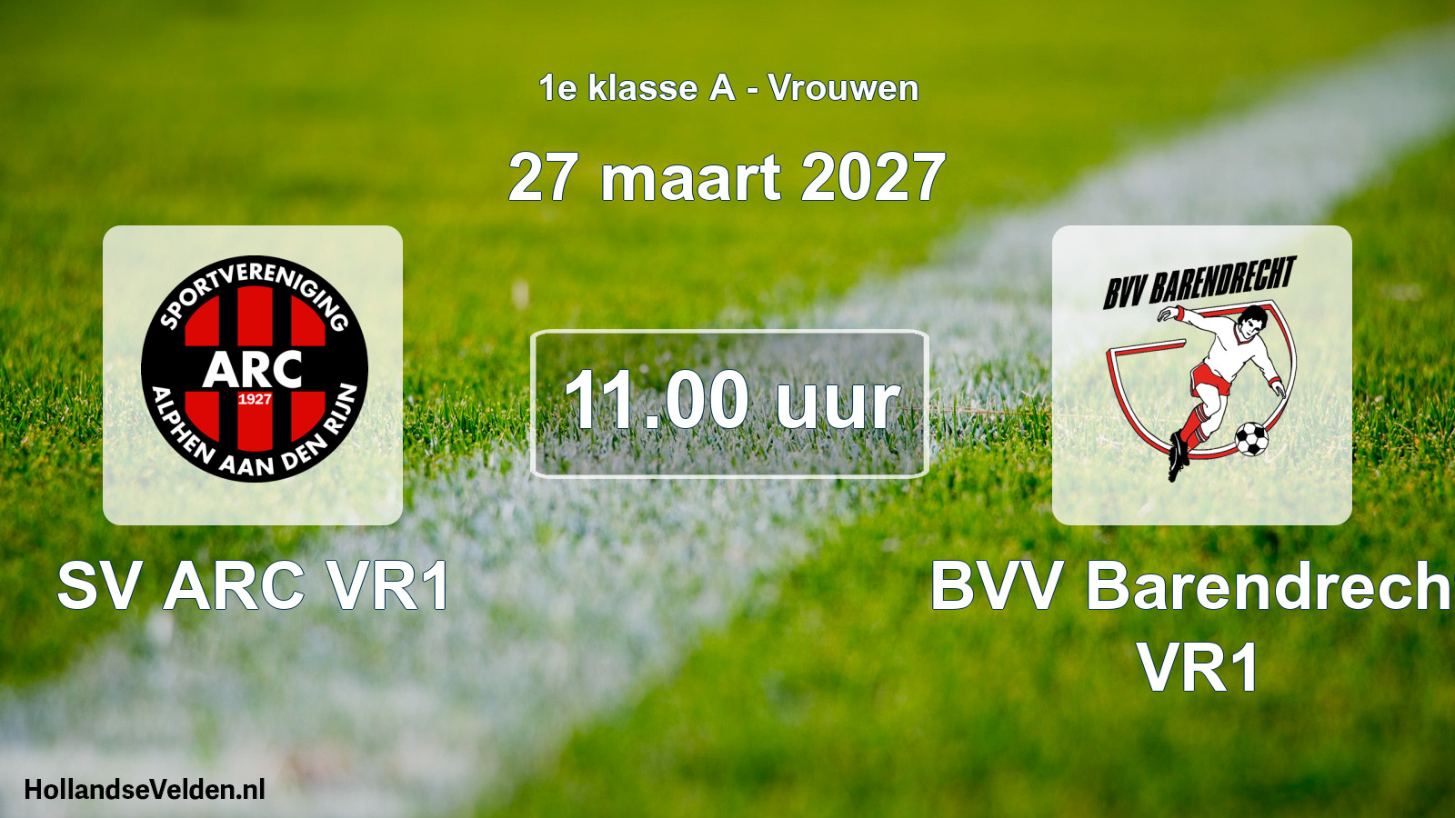 Scheduled Match: SV ARC VR1 - BVV Barendrecht VR1 (27 March 2027)