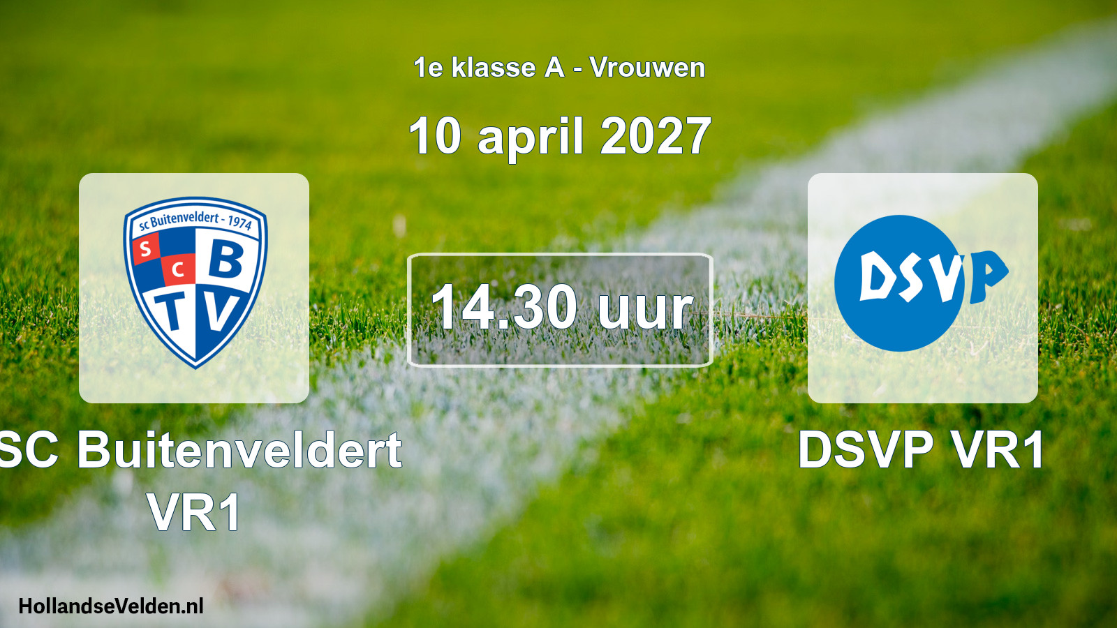 Geplande wedstrijd: SC Buitenveldert VR1 - DSVP VR1 (10 april 2027)