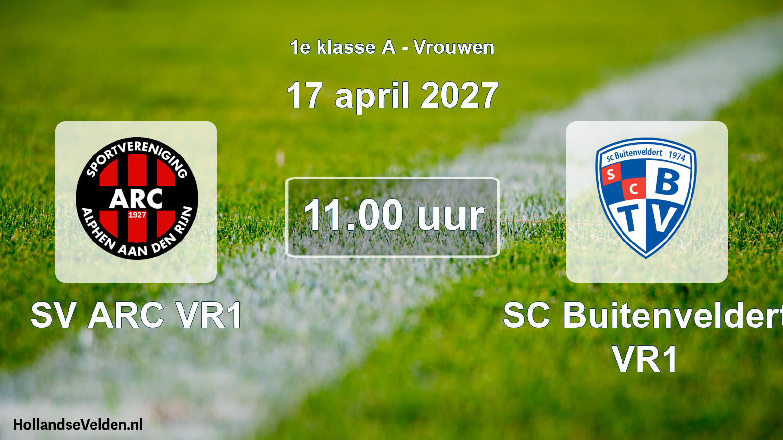 Geplande wedstrijd: SV ARC VR1 - SC Buitenveldert VR1 (17 april 2027)