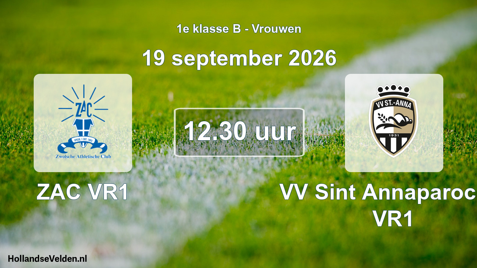 Geplande wedstrijd: ZAC VR1 - VV Sint Annaparochie VR1 (19 september 2026)