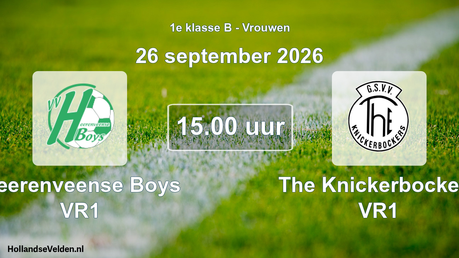 Geplande wedstrijd: Heerenveense Boys VR1 - The Knickerbockers VR1 (26 september 2026)