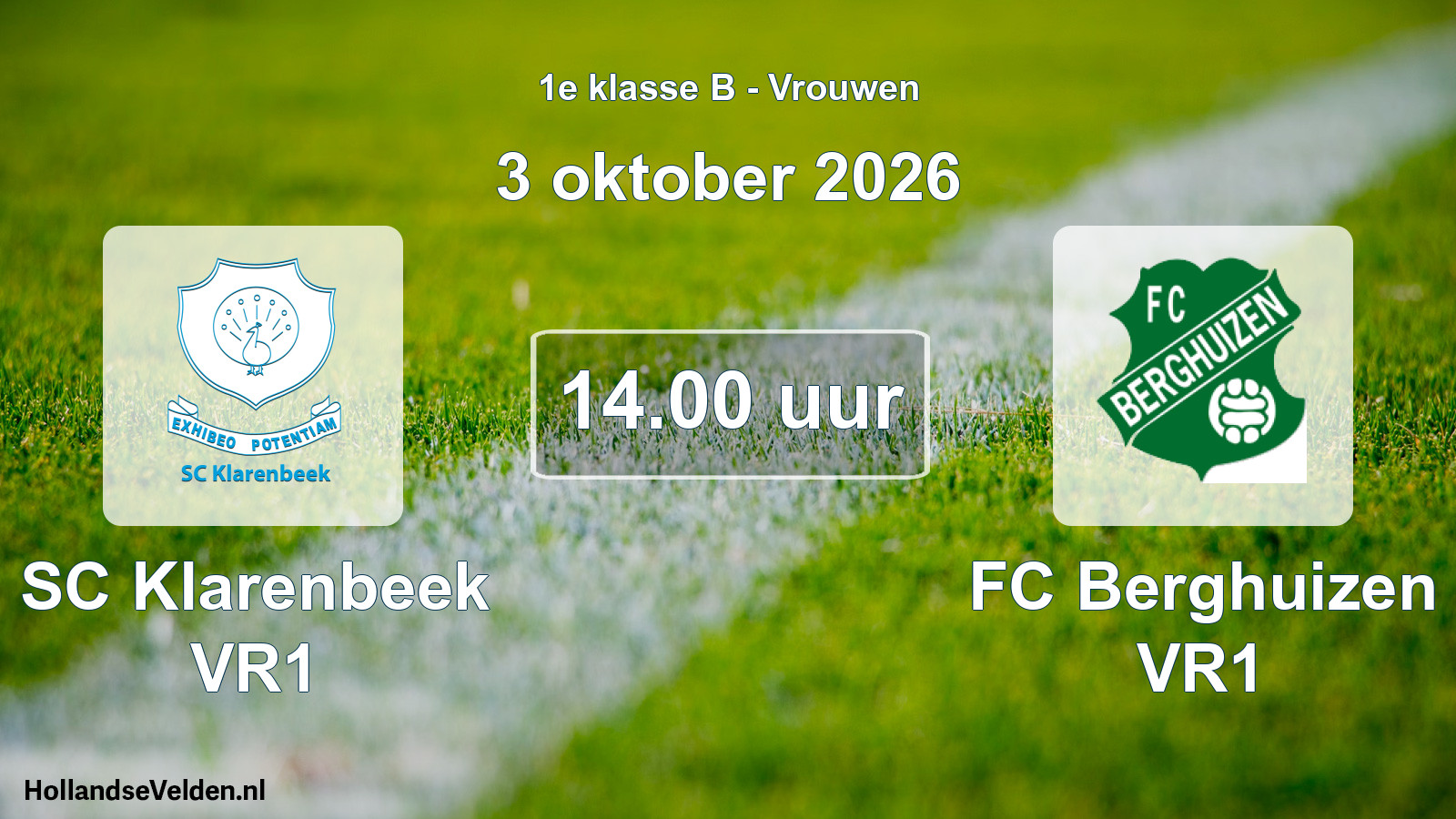 Geplande wedstrijd: SC Klarenbeek VR1 - FC Berghuizen VR1 (3 oktober 2026)