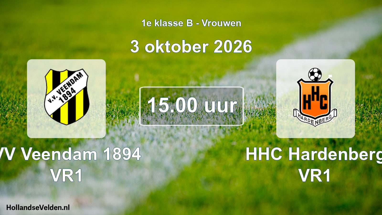 Geplande wedstrijd: VV Veendam 1894 VR1 - HHC Hardenberg VR1 (3 oktober 2026)