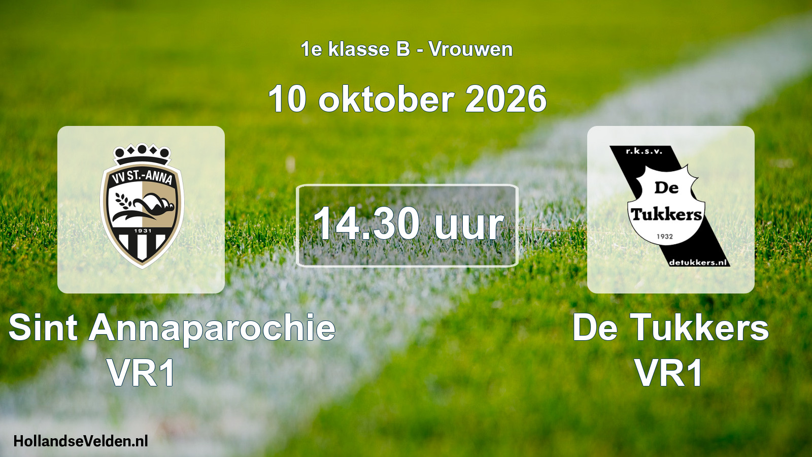 Geplande wedstrijd: VV Sint Annaparochie VR1 - De Tukkers VR1 (10 oktober 2026)
