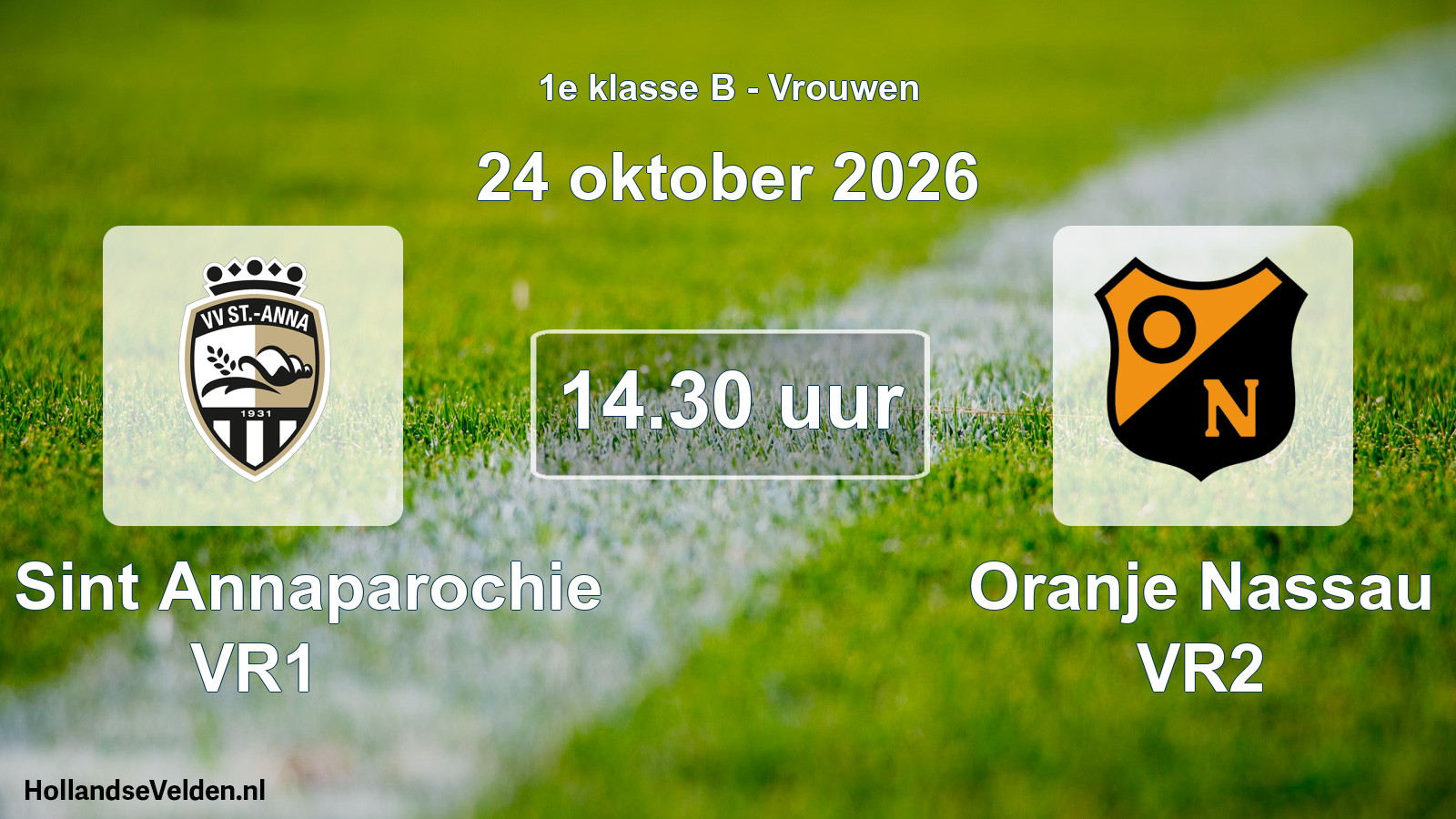 Geplande wedstrijd: VV Sint Annaparochie VR1 - Oranje Nassau VR2 (24 oktober 2026)