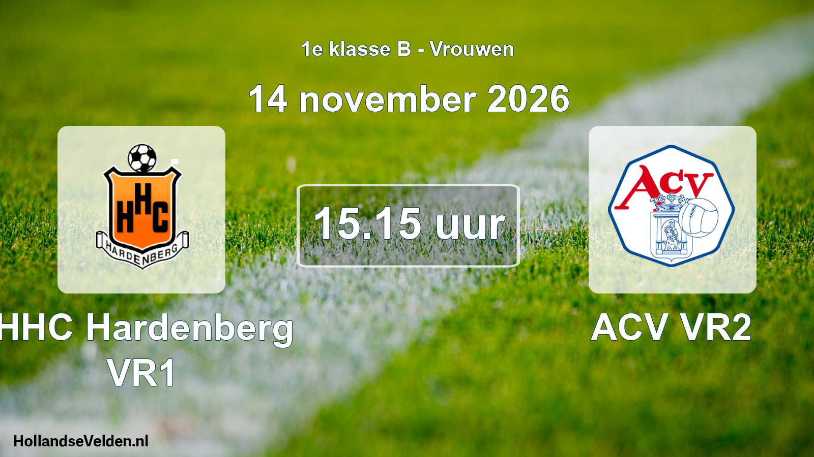 Geplande wedstrijd: HHC Hardenberg VR1 - ACV VR2 (14 november 2026)