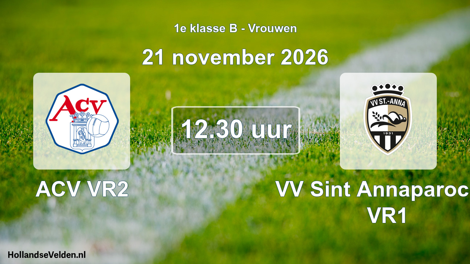 Geplande wedstrijd: ACV VR2 - VV Sint Annaparochie VR1 (21 november 2026)