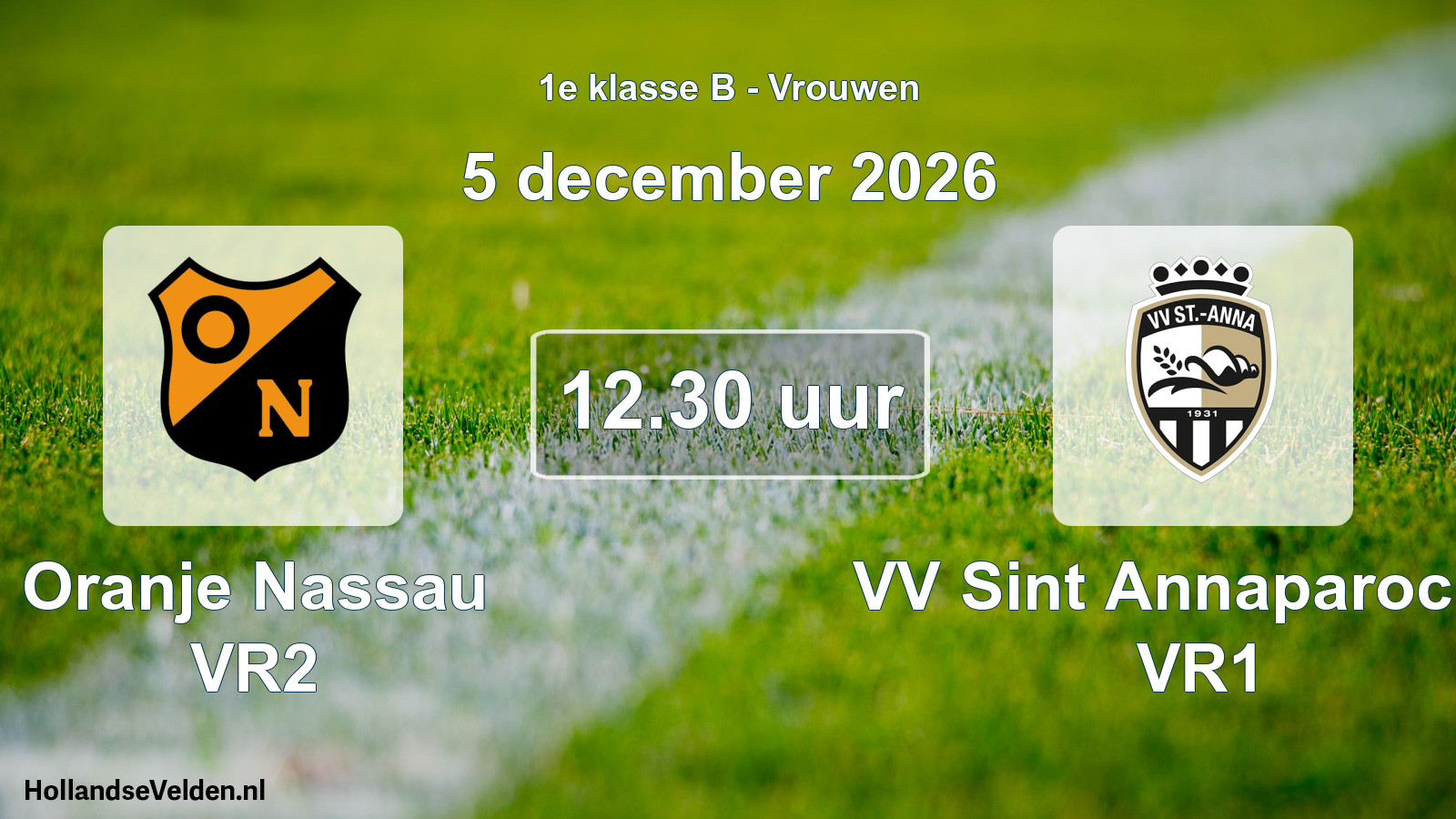 Geplande wedstrijd: Oranje Nassau VR2 - VV Sint Annaparochie VR1 (5 december 2026)