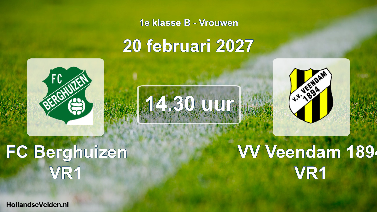 Geplande wedstrijd: FC Berghuizen VR1 - VV Veendam 1894 VR1 (20 februari 2027)
