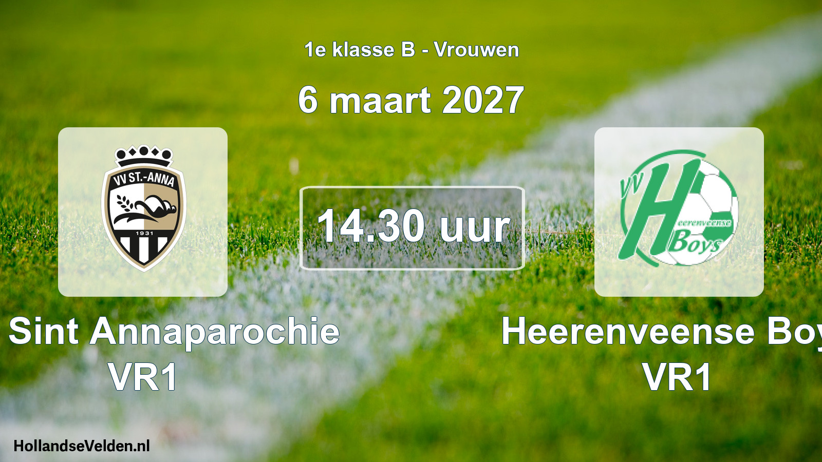 Geplande wedstrijd: VV Sint Annaparochie VR1 - Heerenveense Boys VR1 (6 maart 2027)