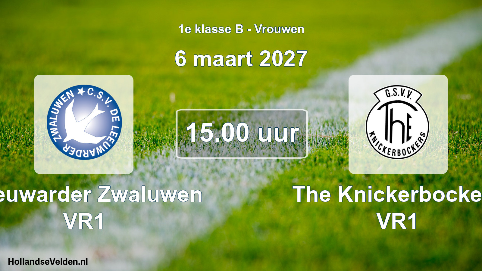 Geplande wedstrijd: Leeuwarder Zwaluwen VR1 - The Knickerbockers VR1 (6 maart 2027)
