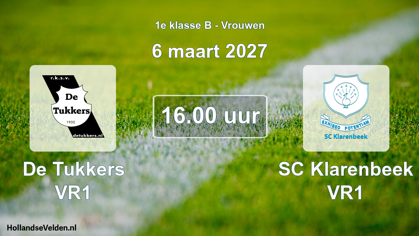 Geplande wedstrijd: De Tukkers VR1 - SC Klarenbeek VR1 (6 maart 2027)