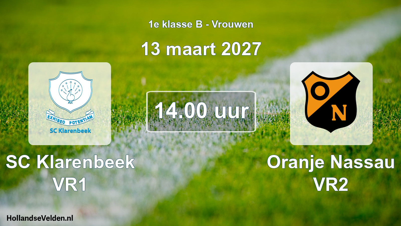 Geplande wedstrijd: SC Klarenbeek VR1 - Oranje Nassau VR2 (13 maart 2027)