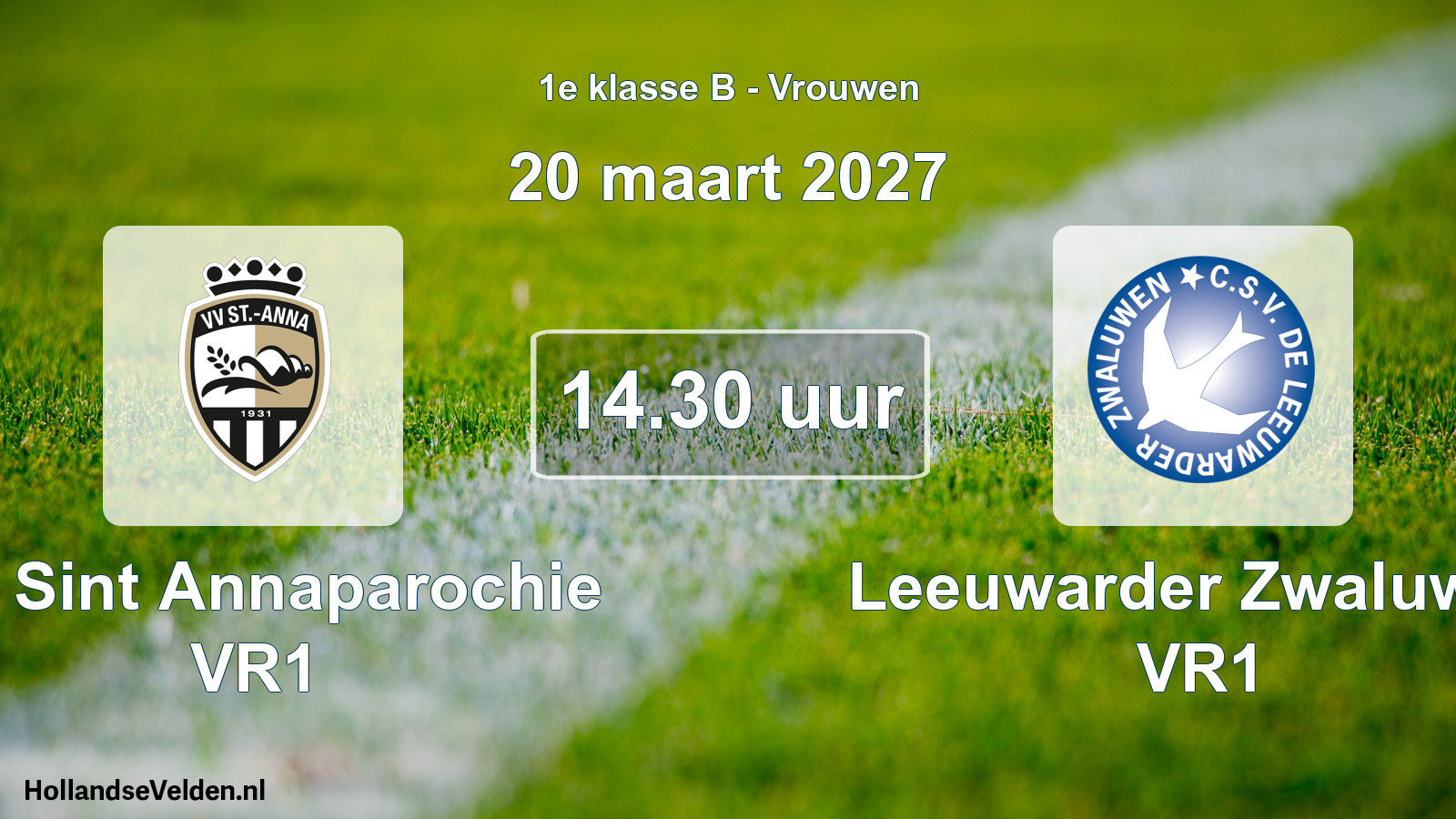 Geplande wedstrijd: VV Sint Annaparochie VR1 - Leeuwarder Zwaluwen VR1 (20 maart 2027)