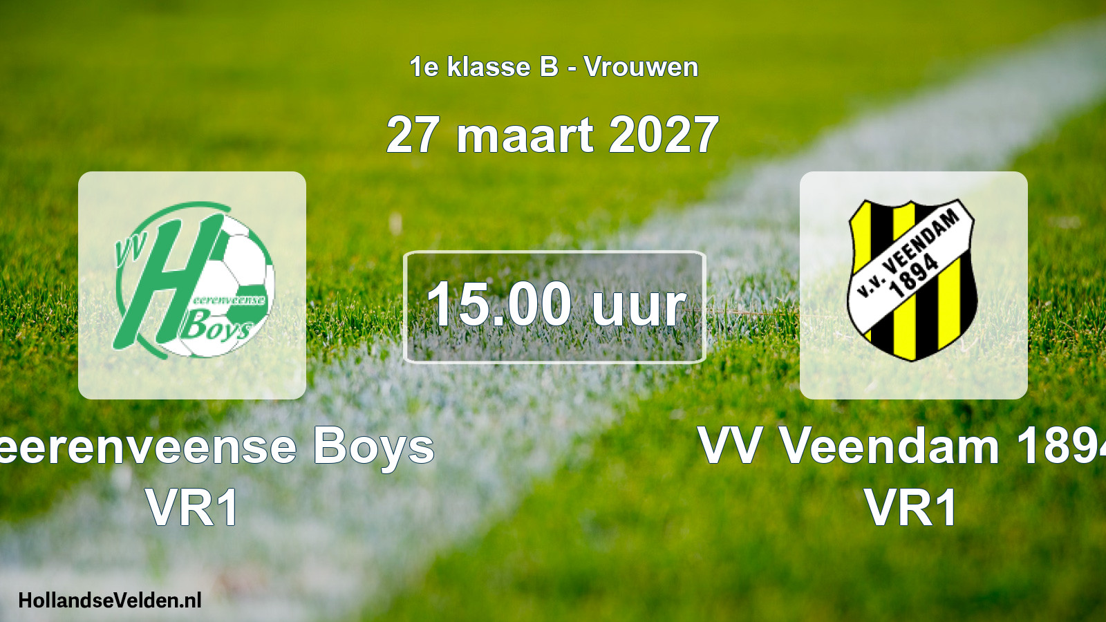 Geplande wedstrijd: Heerenveense Boys VR1 - VV Veendam 1894 VR1 (27 maart 2027)