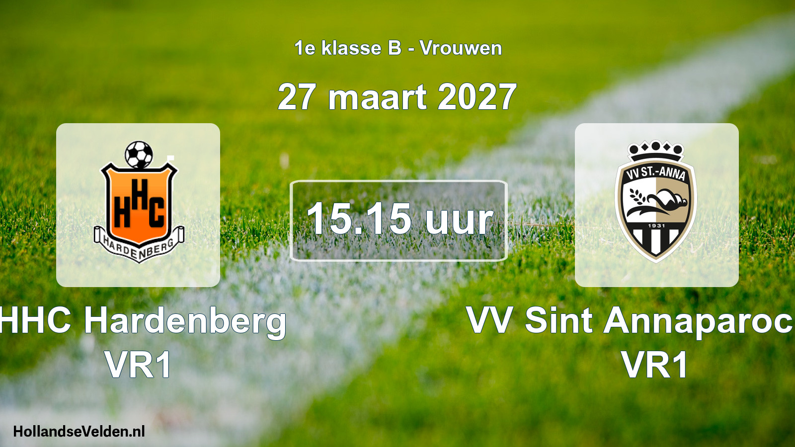 Geplande wedstrijd: HHC Hardenberg VR1 - VV Sint Annaparochie VR1 (27 maart 2027)