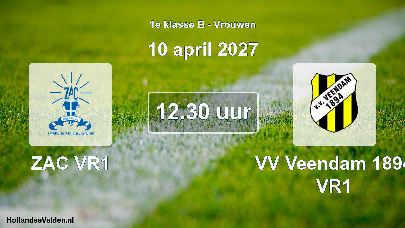 Geplande wedstrijd: ZAC VR1 - VV Veendam 1894 VR1 (10 april 2027)