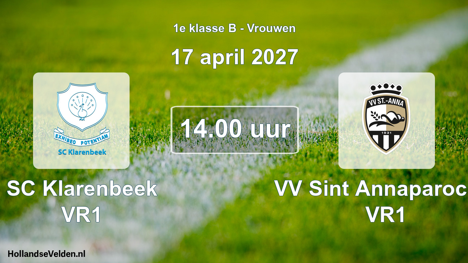 Geplande wedstrijd: SC Klarenbeek VR1 - VV Sint Annaparochie VR1 (17 april 2027)