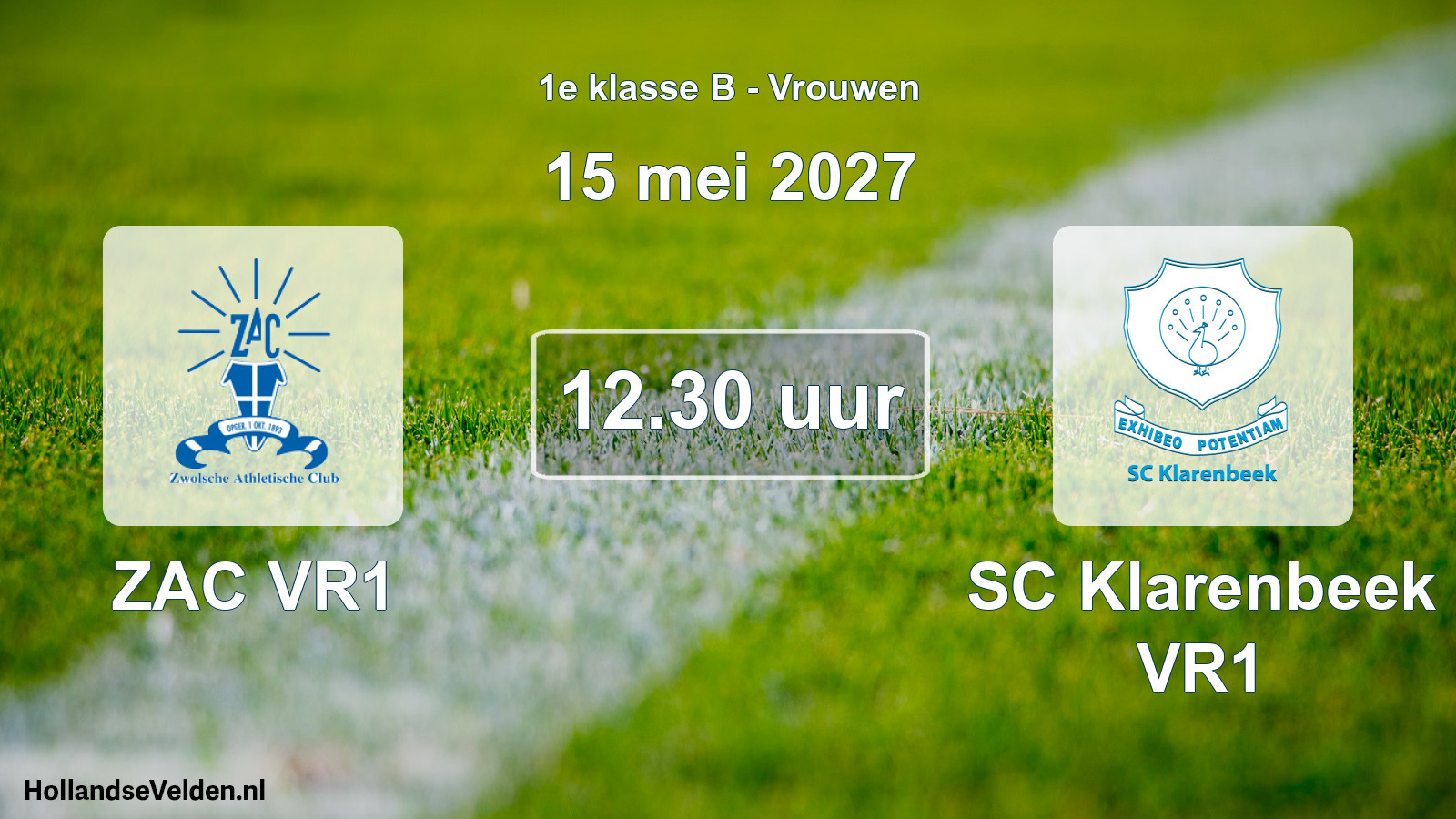 Geplande wedstrijd: ZAC VR1 - SC Klarenbeek VR1 (15 mei 2027)