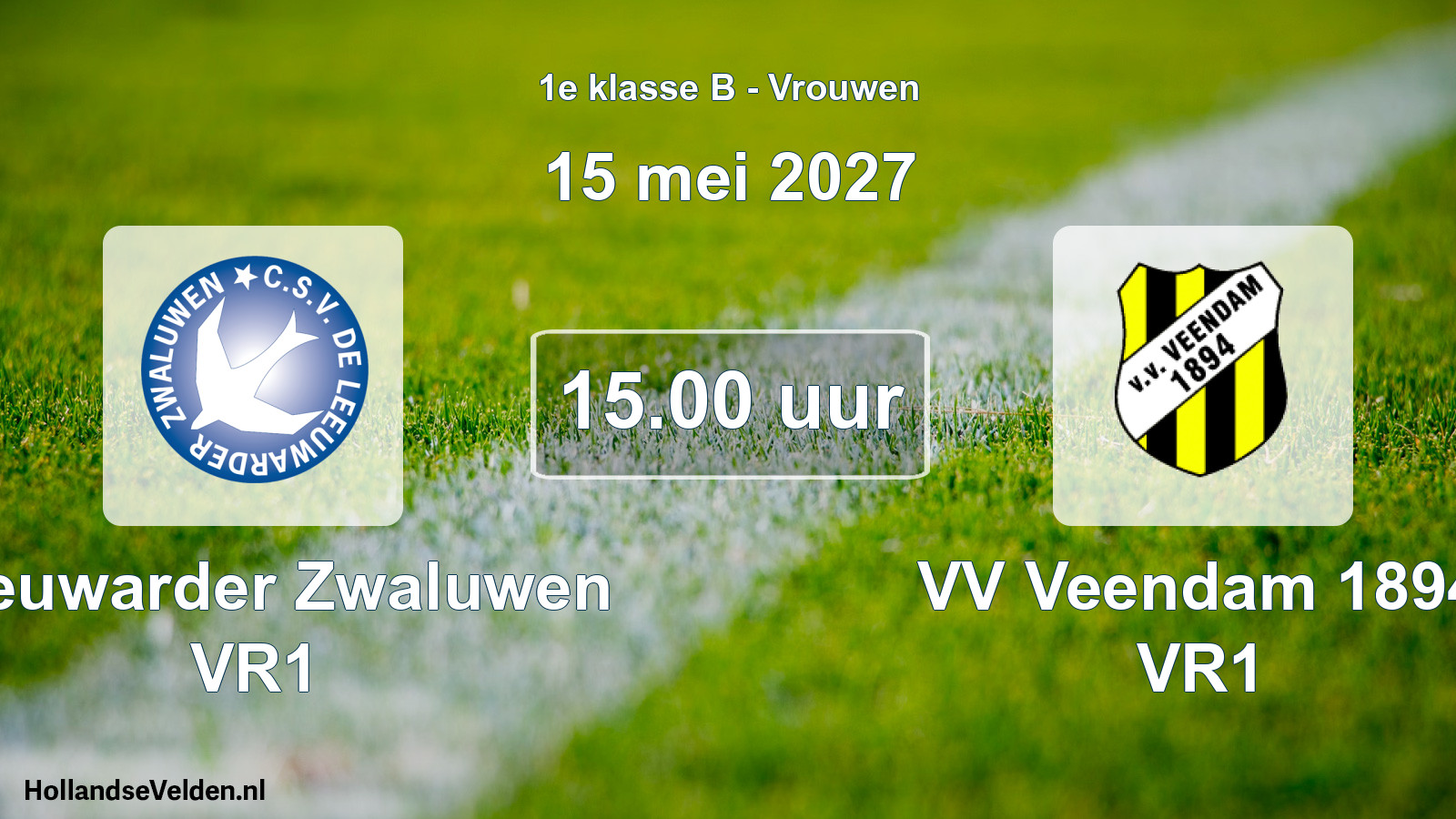Geplande wedstrijd: Leeuwarder Zwaluwen VR1 - VV Veendam 1894 VR1 (15 mei 2027)