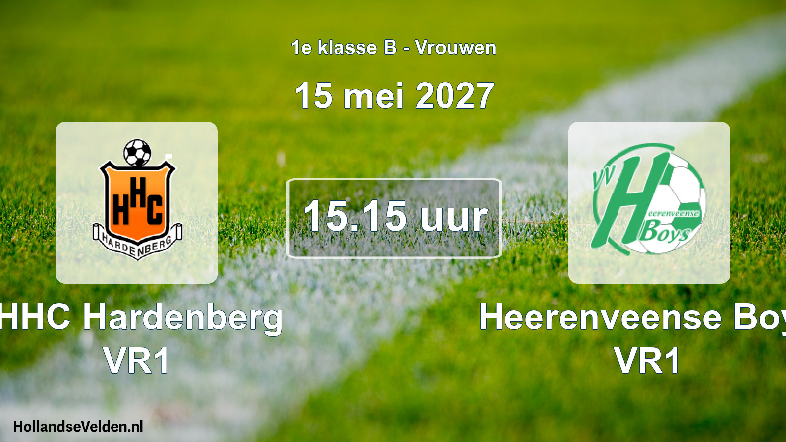 Geplande wedstrijd: HHC Hardenberg VR1 - Heerenveense Boys VR1 (15 mei 2027)