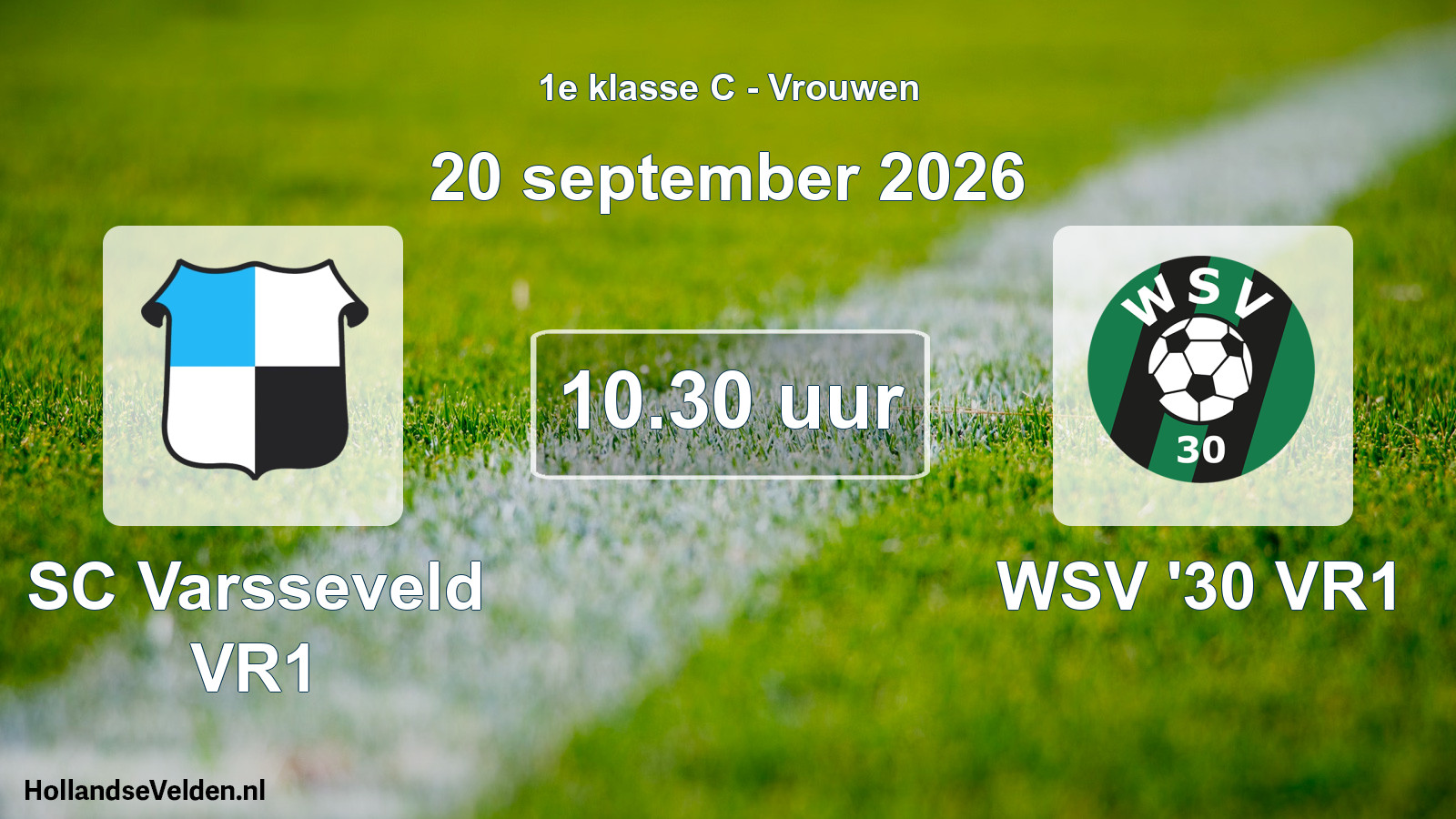 Geplande wedstrijd: SC Varsseveld VR1 - WSV '30 VR1 (20 september 2026)