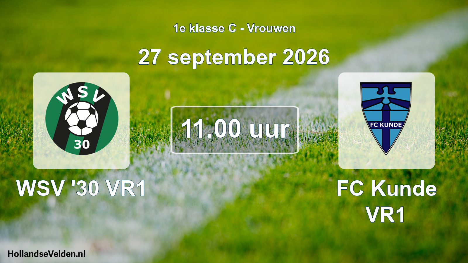 Geplande wedstrijd: WSV '30 VR1 - FC Kunde VR1 (27 september 2026)