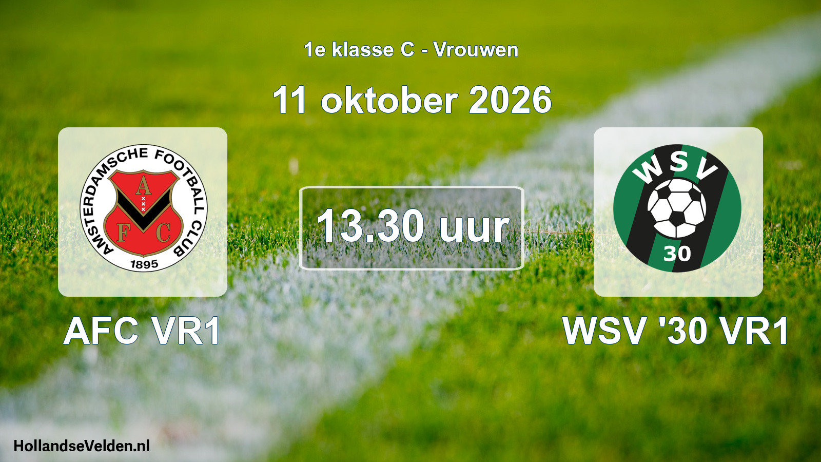 Geplande wedstrijd: AFC VR1 - WSV '30 VR1 (11 oktober 2026)