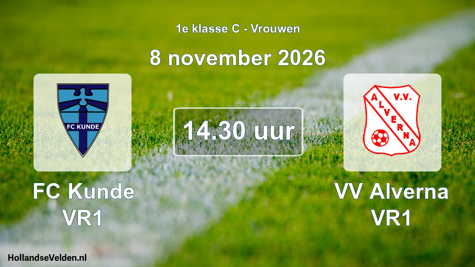 Geplande wedstrijd: FC Kunde VR1 - VV Alverna VR1 (8 november 2026)
