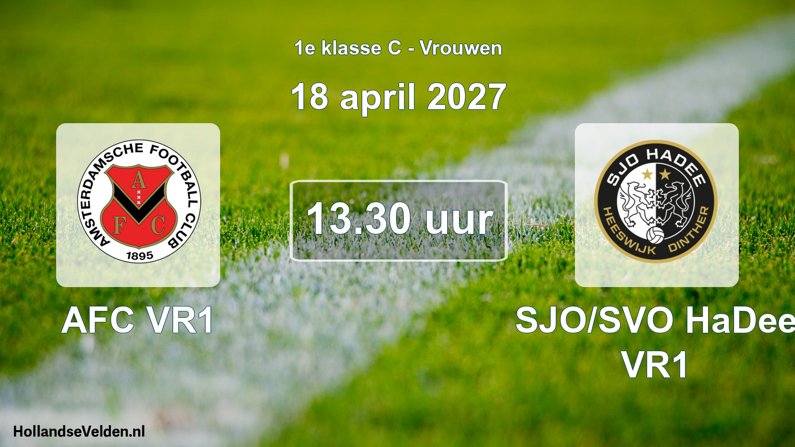 Geplande wedstrijd: AFC VR1 - SJO/SVO HaDee VR1 (18 april 2027)
