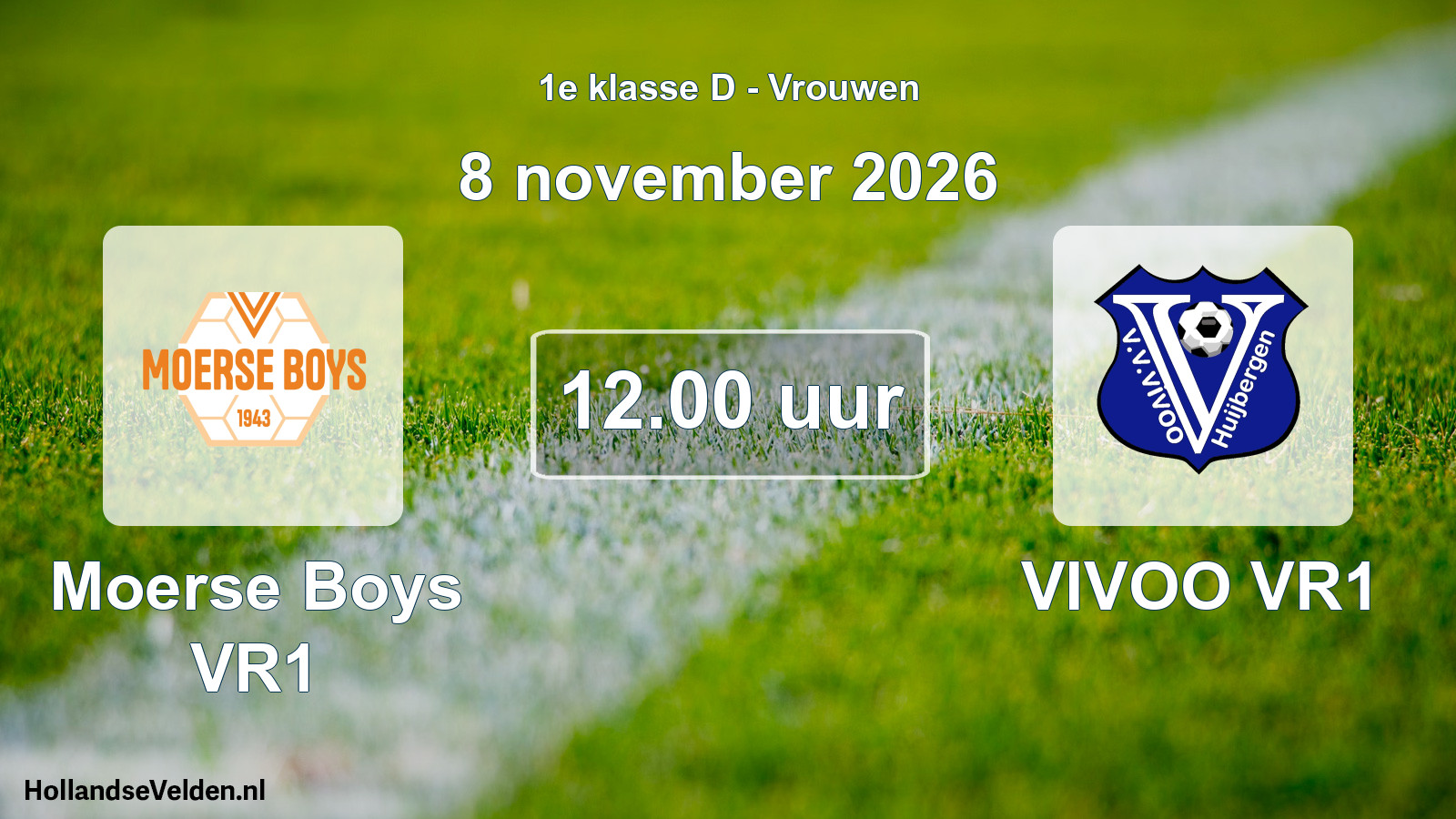 Geplande wedstrijd: Moerse Boys VR1 - VIVOO VR1 (8 november 2026)