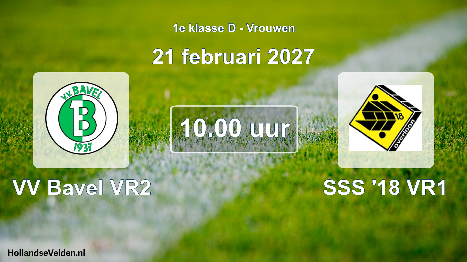 Scheduled Match: VV Bavel VR2 - SSS '18 VR1 (21 February 2027)
